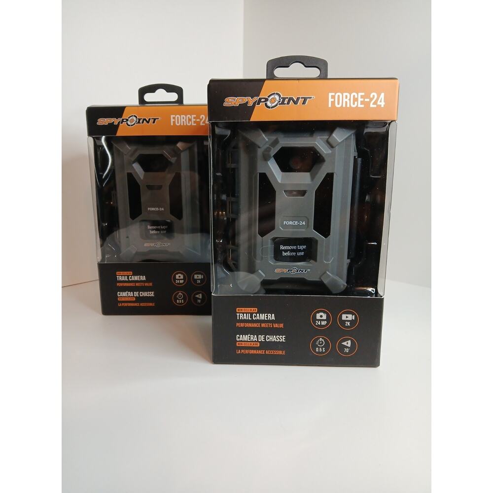 Lot of 2 Spypoint Force-24MP Non-Cellular Trail Cameras 2k Video Sound NEW READ